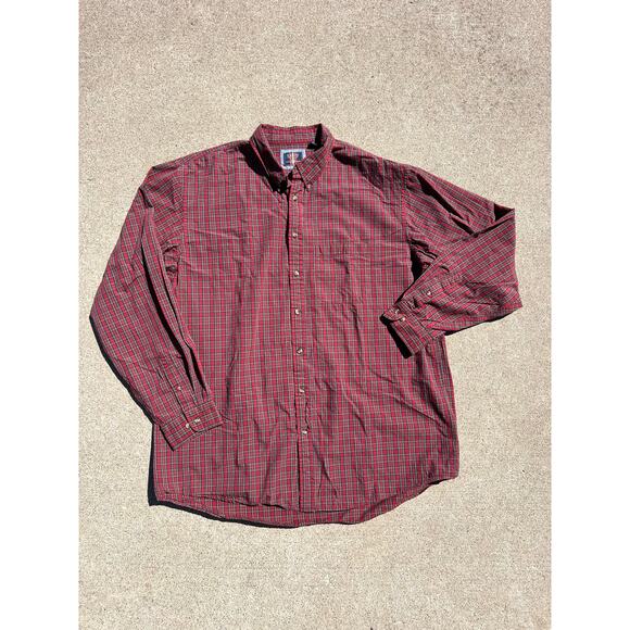 Vtg Arrow Plaid Top Men Sz XLT Plaid Cotton Collar Long Sleeve Button Down Shirt - Picture 1 of 4